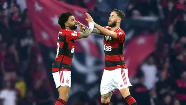 Gabigol e Léo Pereira, jogadores do Flamengo