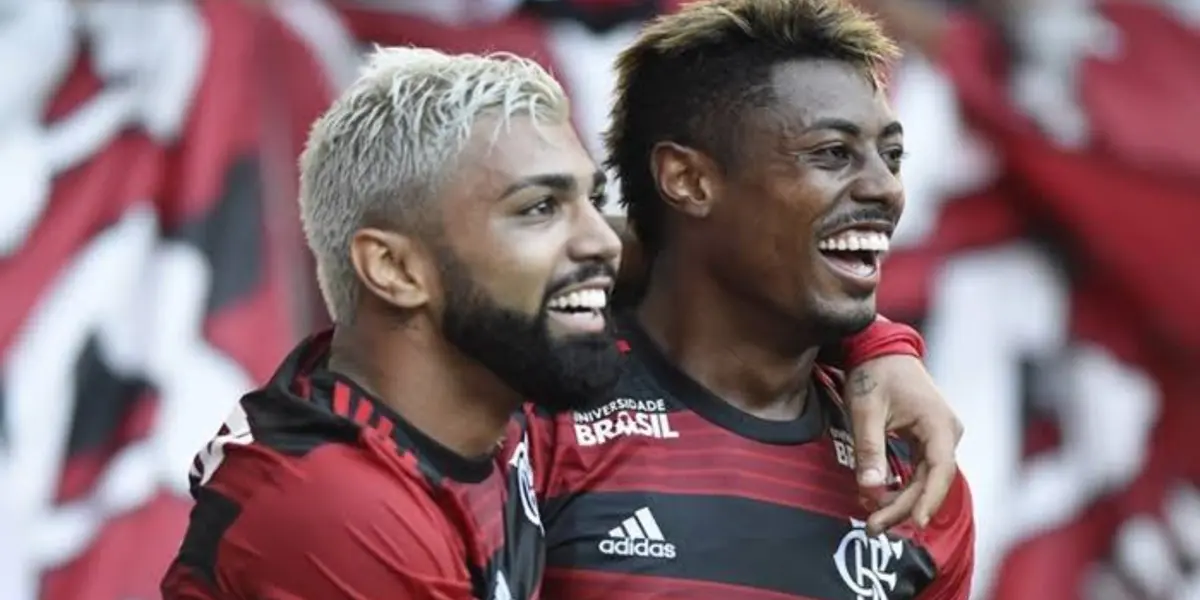 Gabigol e Bruno Henrique: parceria desfeita depois de quase seis anos, sendo que atuaram no Santos em 2018