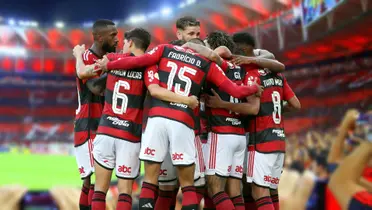 Jogadores do Flamengo reunidos