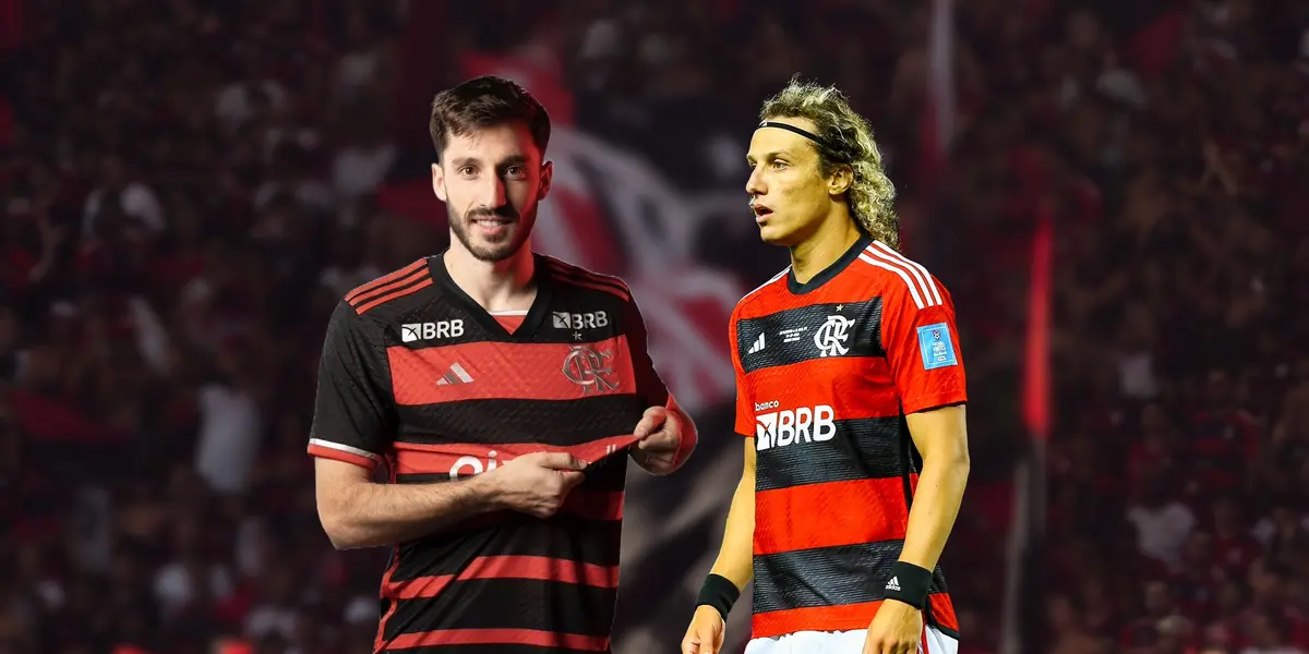 Matías Viña e David Luiz, jogadores do Flamengo