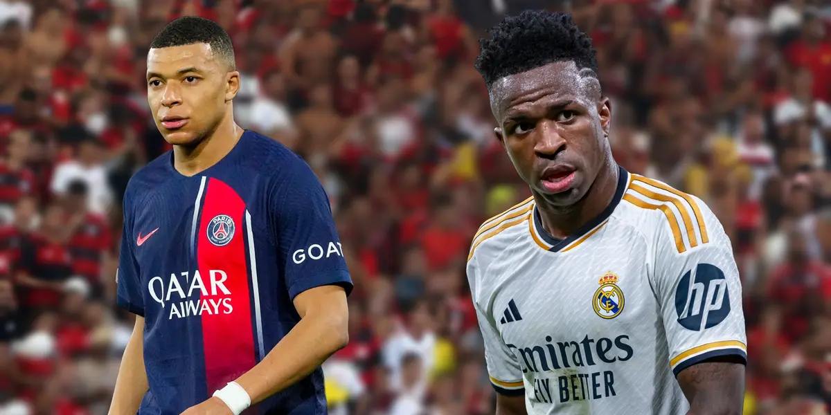 Mbappé, atacante do PSG e Vini Jr, Real Madrid