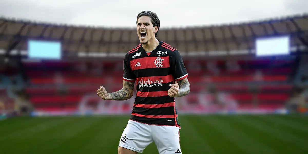 Pedro com o novo uniforme do Flamengo