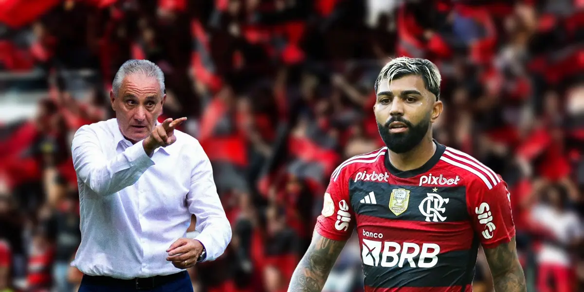 Tite, treinador do Flamengo e Gabigol, atacante do Mengão